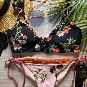 RARE Maaji x Rapsodia •• Reversible Hooked Bralette | Cinched Tie Side Bottoms